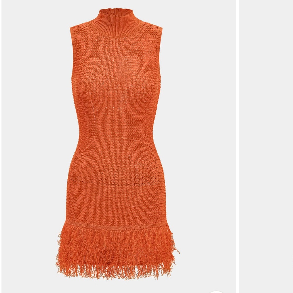 Micas orange knit dress size large